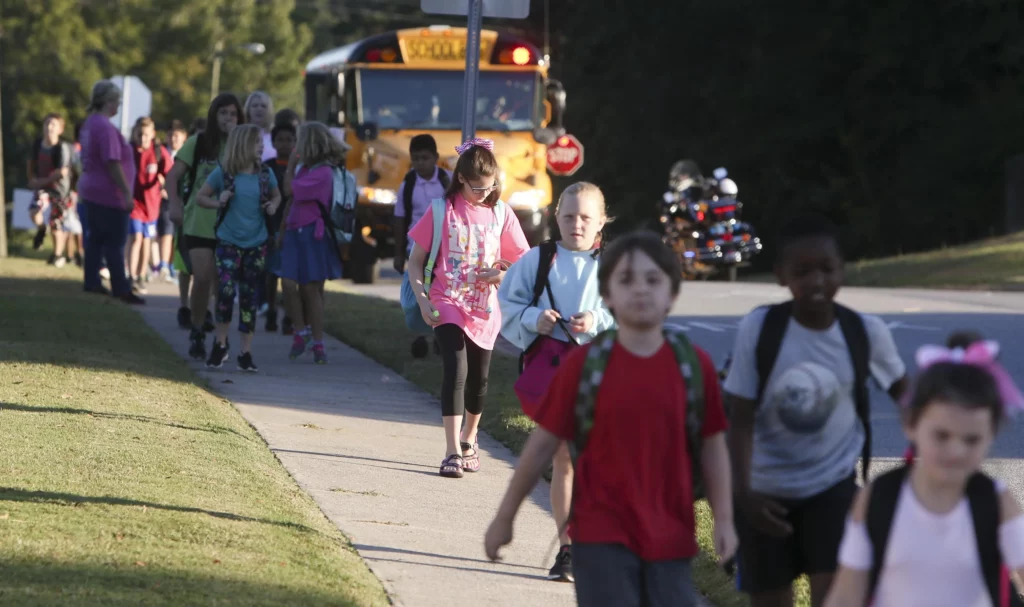 Kids walking to school