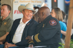 Mark Freeman with Mesa Fire & Medical's Assistant Chief Forrest Smith