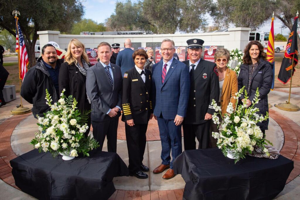 City of Mesa councilmembers and the Fire Chief at the Mesa Fire and Medical Fallen Members Memorial Service.
